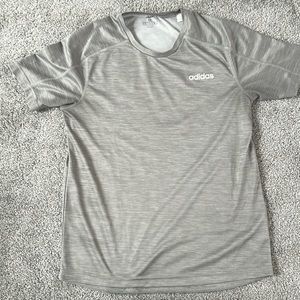 Men’s Gray Adidas Climalite Short Sleeve Crew Neck Running Shirt - Never Worn